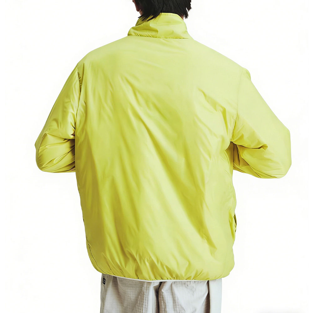 XH-Fashion Men's Lightweight Lemon Yellow Packable Windbreaker - Water-Resistant Stand Collar Outdoor Jacket for Hiking & Daily Wear-product