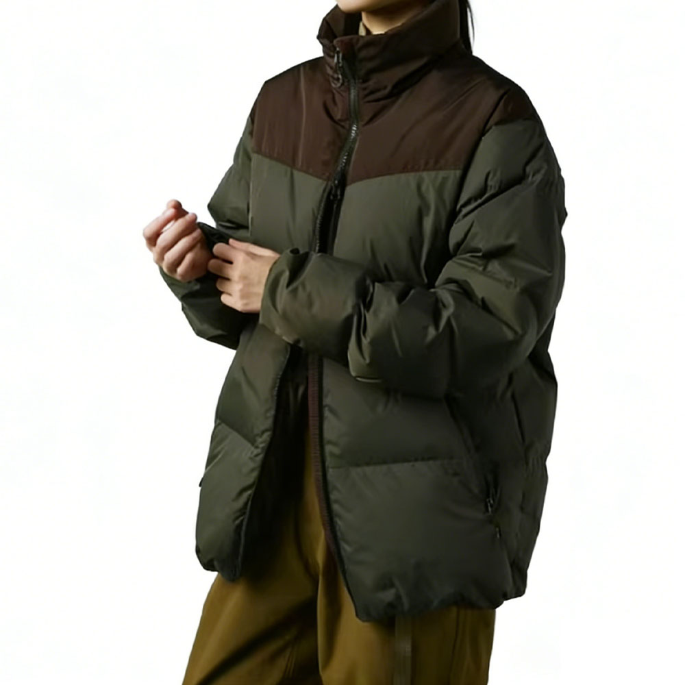 XH-Fashion Men's Colorblock Puffer Jacket - Water-Resistant Insulated Winter Down Coat for Hiking & Cold Weather