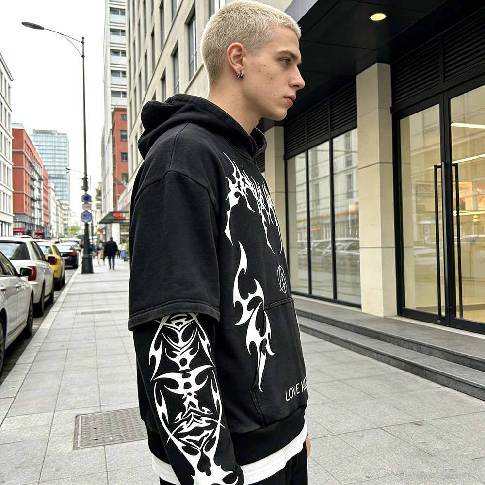 XH-Fashion Street Style Men's Printed Hoodie Hoodie And Sweatpants Set Men Tracksuit Manufacturer