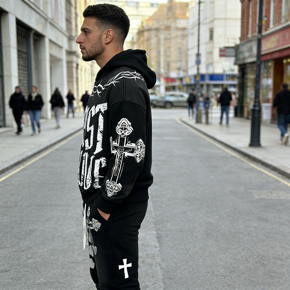 XH-Fashion Street Style Men's Printed Hoodie Hoodie And Sweatpants Set Men Tracksuit Manufacturer