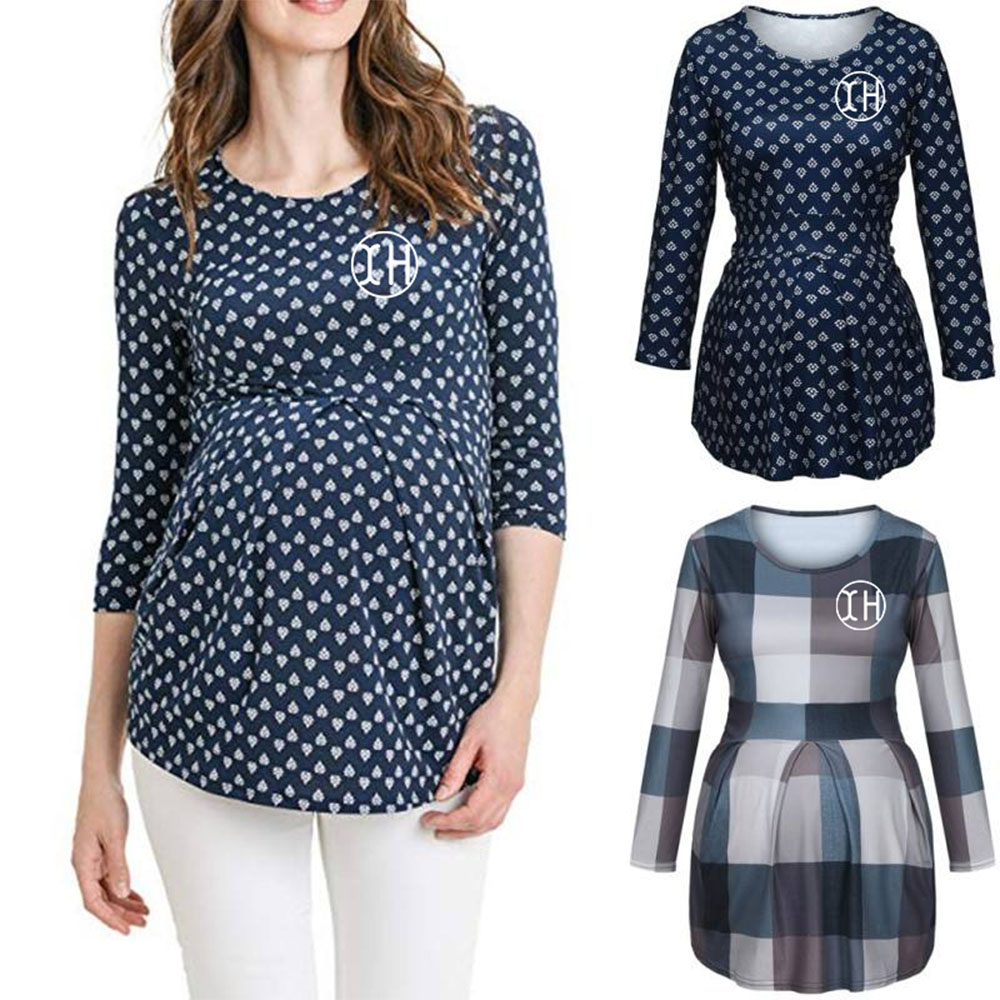 XH-Fashion OEM Women's 3/4 Sleeve Maternity Top Ruched Waist Breastfeeding Blouse Manufacturer