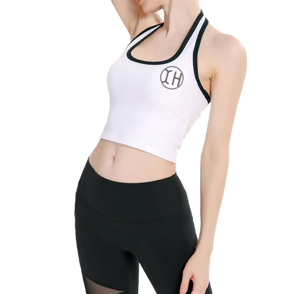 XH-Fashion Women's Halter Neck Sports Bra | High-Stretch Workout Crop Top for Yoga, Gym & Athleisure