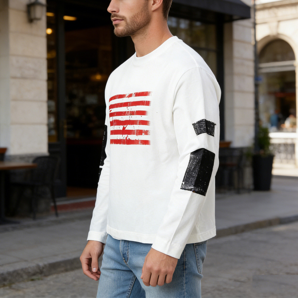 XH-Fashion Customizable Distressed Cotton Tee - Edgy Streetwear Style-product