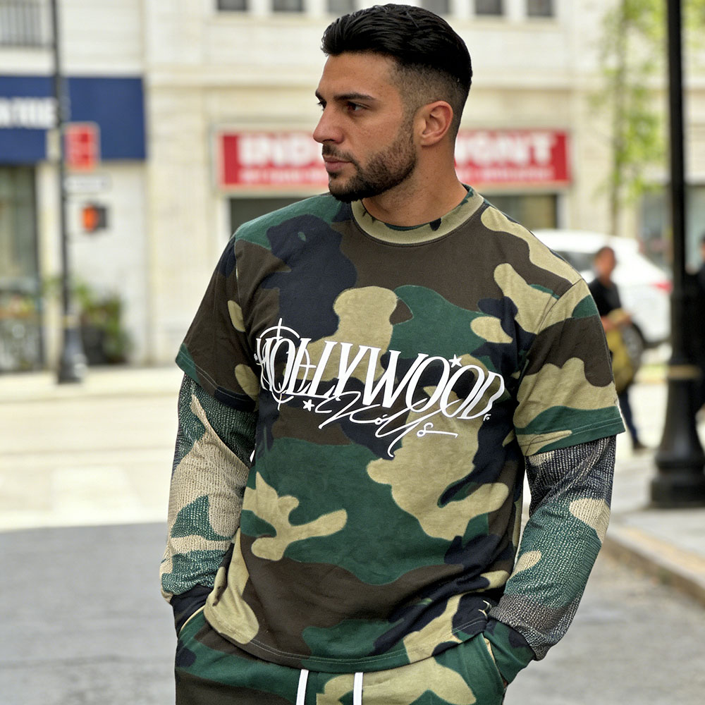 Street Style Men's Printed Hoodie Hoodie And Sweatpants Set Men Tracksuit Manufacturer-product