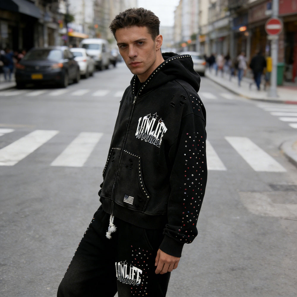 XH-Fashion Street Style Men's Printed Hoodie Hoodie And Sweatpants Set Men Tracksuit Manufacturer-product