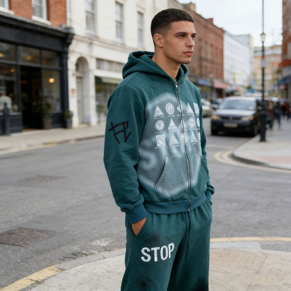 XH-Fashion Street Style Men's Printed Hoodie Hoodie And Sweatpants Set Men Tracksuit Manufacturer-product