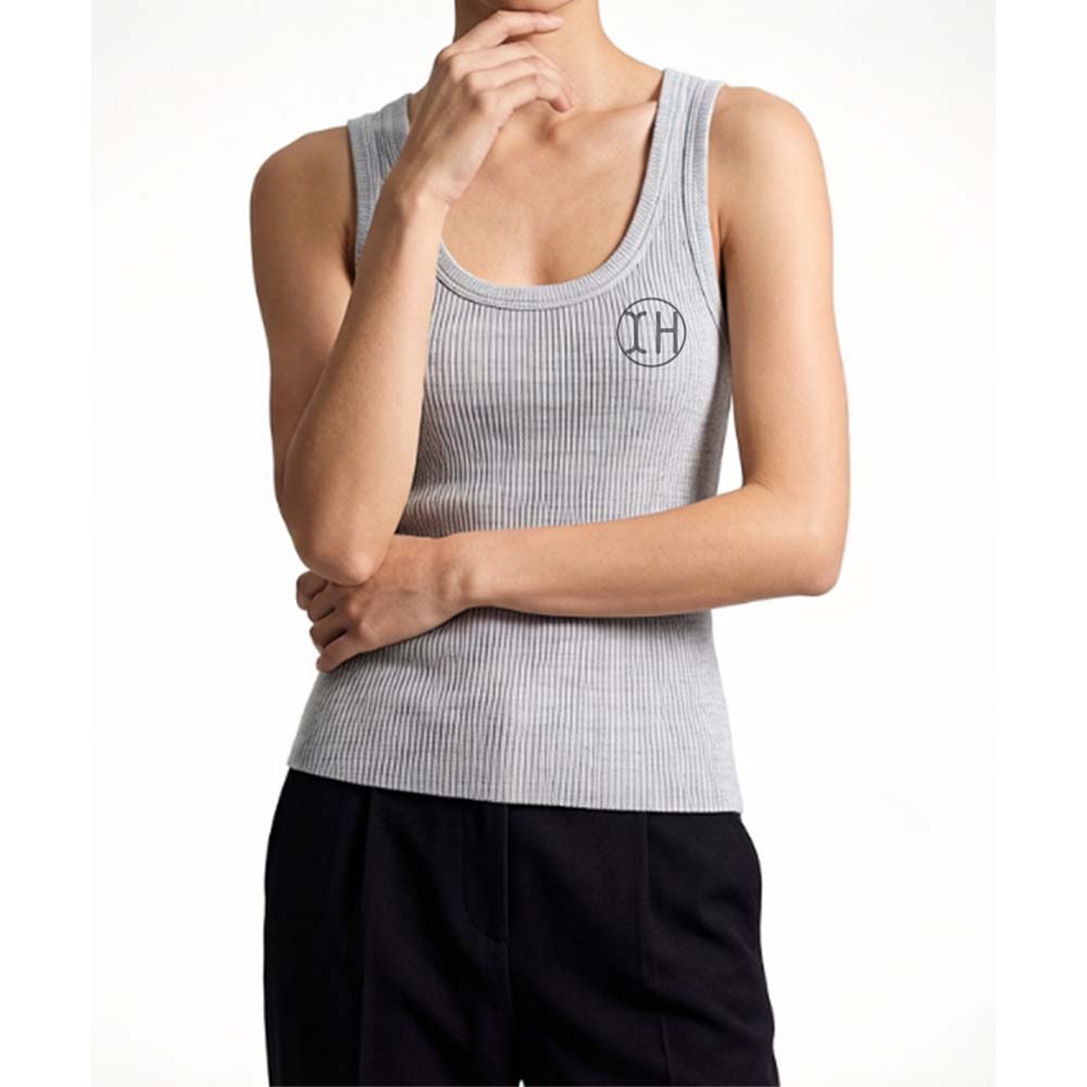 XH-Fashion Custom Logo Women's Ribbed Racerback Tank Top, Personalized Fitted Sleeveless Cami, Customizable Casual Knit Top for Her