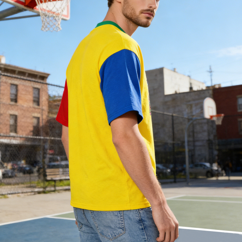 XH-Fashion Customizable Men Casual Striped Printed Cotton Tee